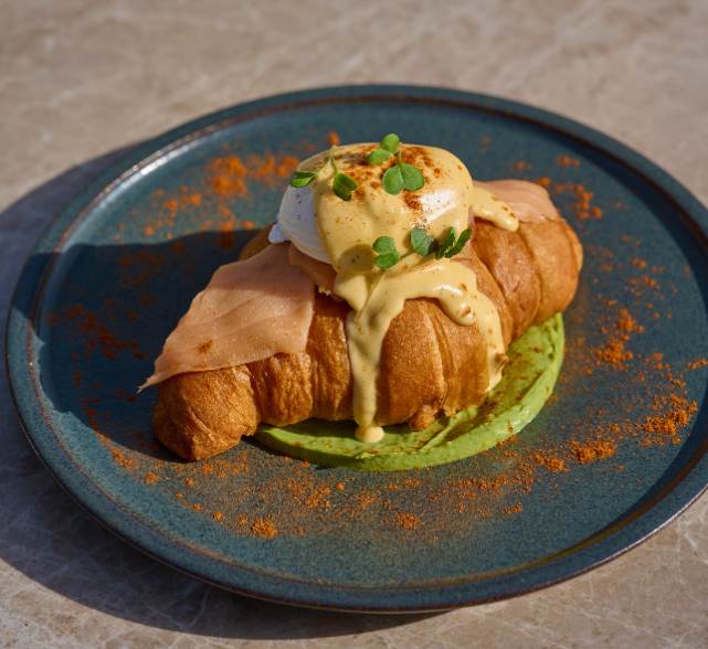 Salmon & Poached Eggs Croissant