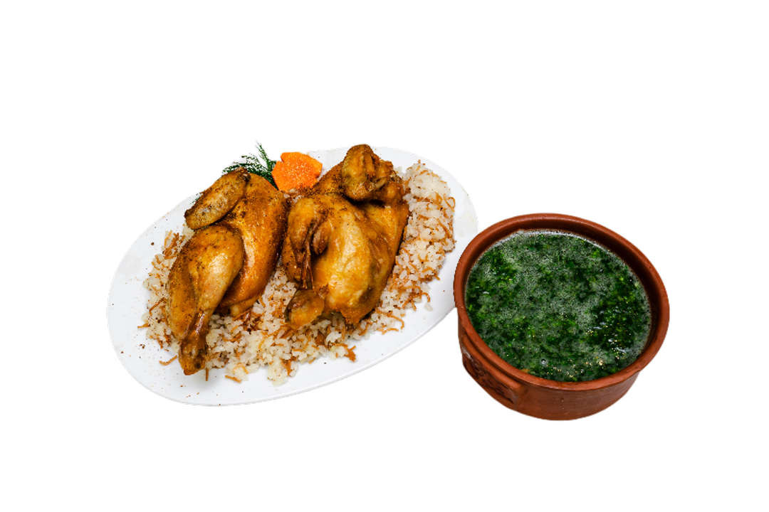 Molokheya with Whole Fried Chicken