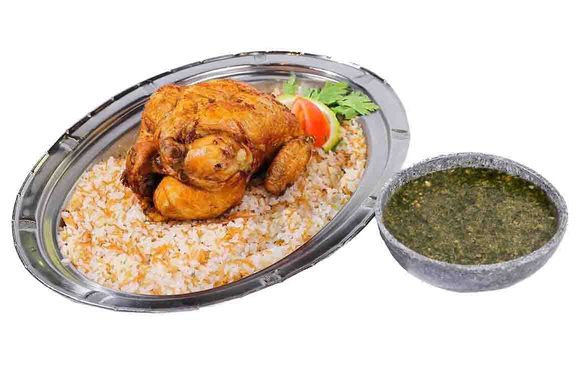 Molokheya with Whole Fried Chicken