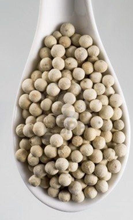 Whole white pepper.