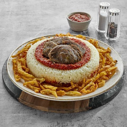 Fatta with boneless Veal Moza