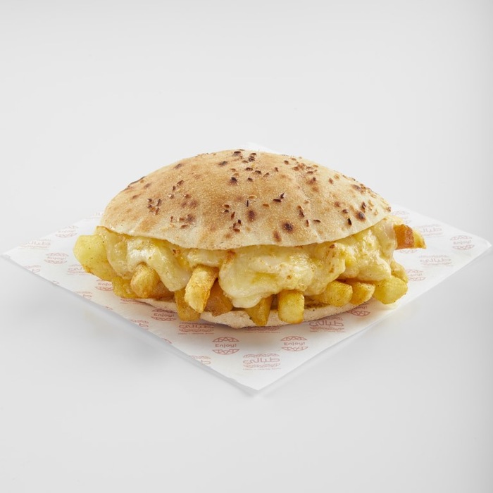 Fries Cheddar Sauce Sandwich