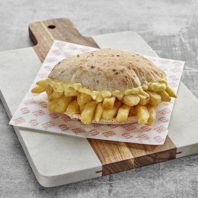 Fries Cheddar Sauce Sandwich