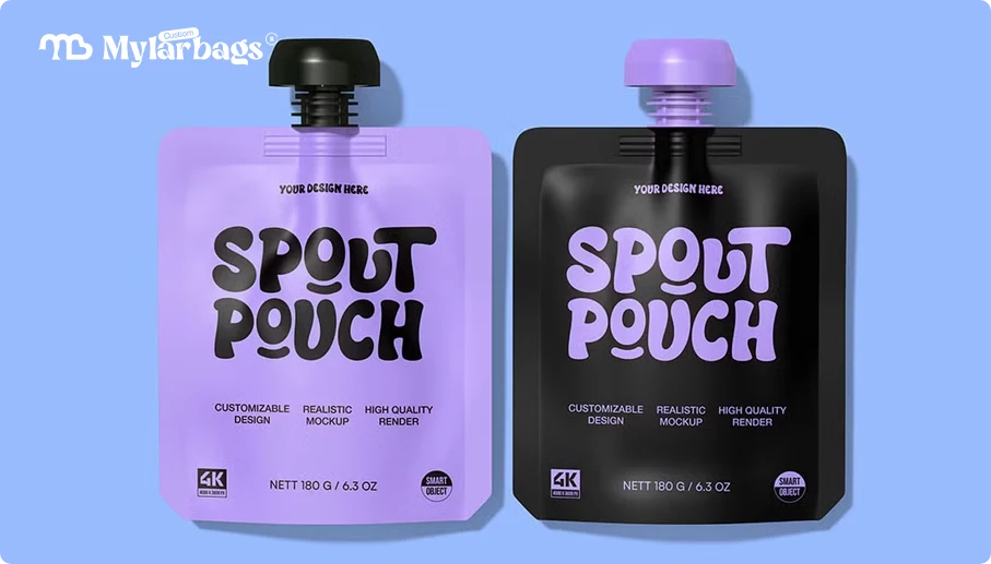 logo printed liquid packaging custom-printed-spout-pouches