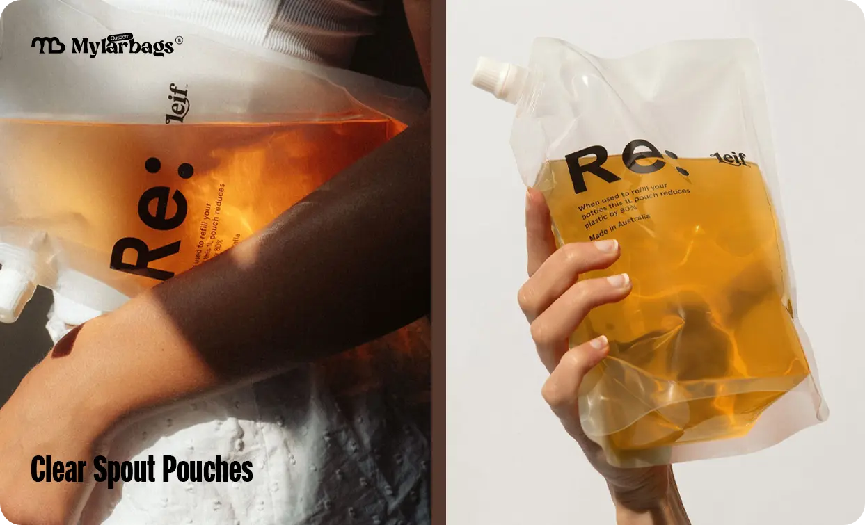 clear food pouches transparent spout pouches