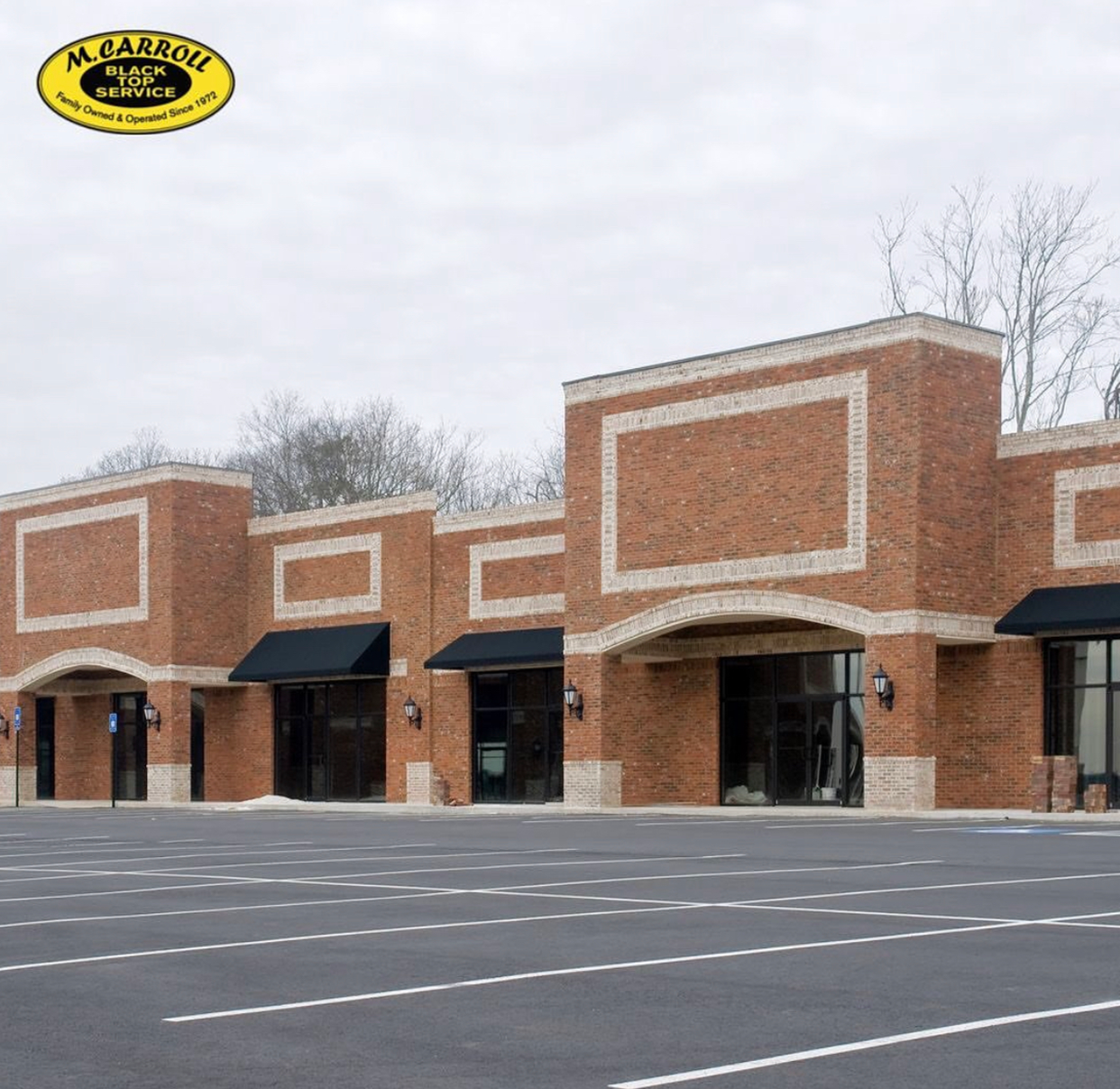 Asphalt Line Striping in Commercial Parking Lot