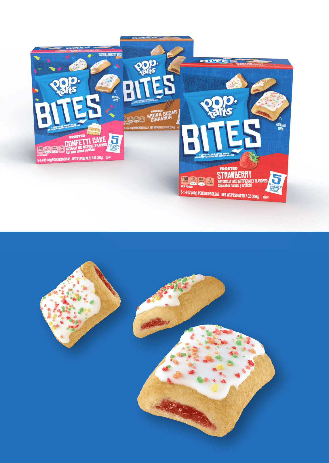 pop tart bites in boxes and out of packaging 