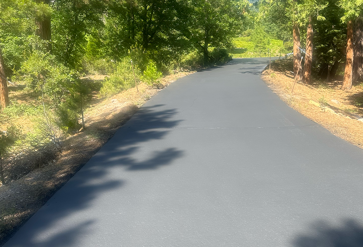 Long Asphalt Sealcoating Drive