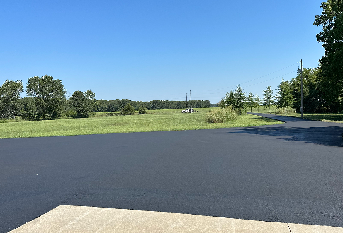 Fresh Asphalt Sealcoating Work