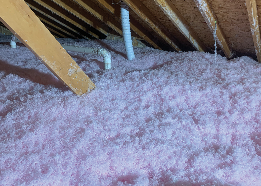 Fiberglass Blown Insulation Close