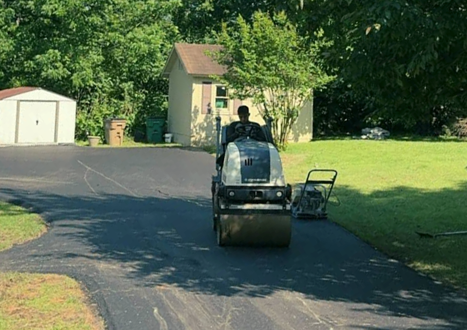 Rolling Asphalt Driveway in Yard