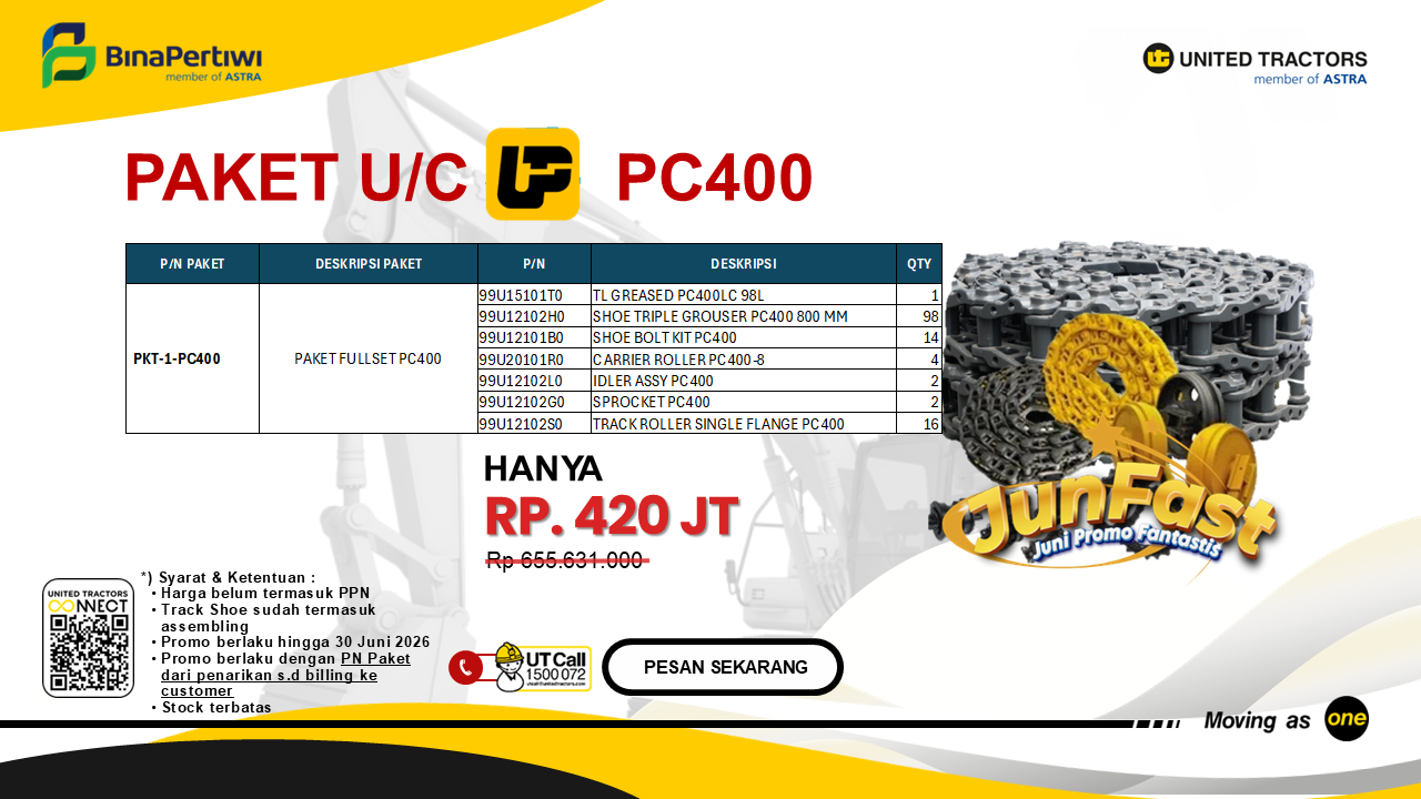 PROMO PAKET UNDERCARRIAGE UTP PC400 COMPLETE's thumbnail