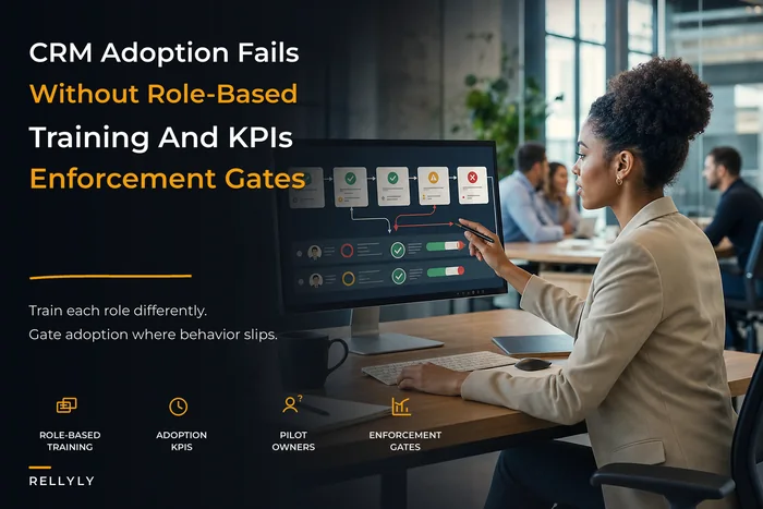 CRM adoption playbook: role‑based micro‑training, adoption KPIs and enforcement gates