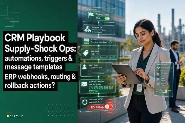 CRM playbook: automations, triggers & templates for customer service during manufacturing supply shocks
