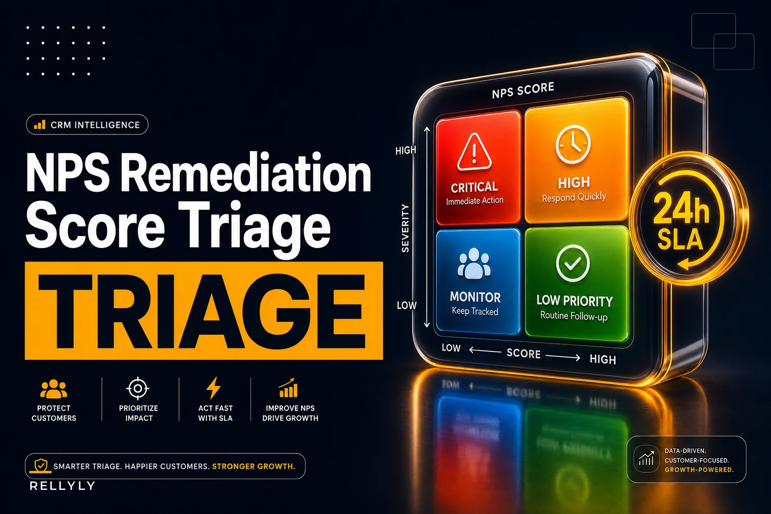 NPS remediation workflow: score‑severity triage, 24‑hour outreach SLA and 30/60/90 recovery plan