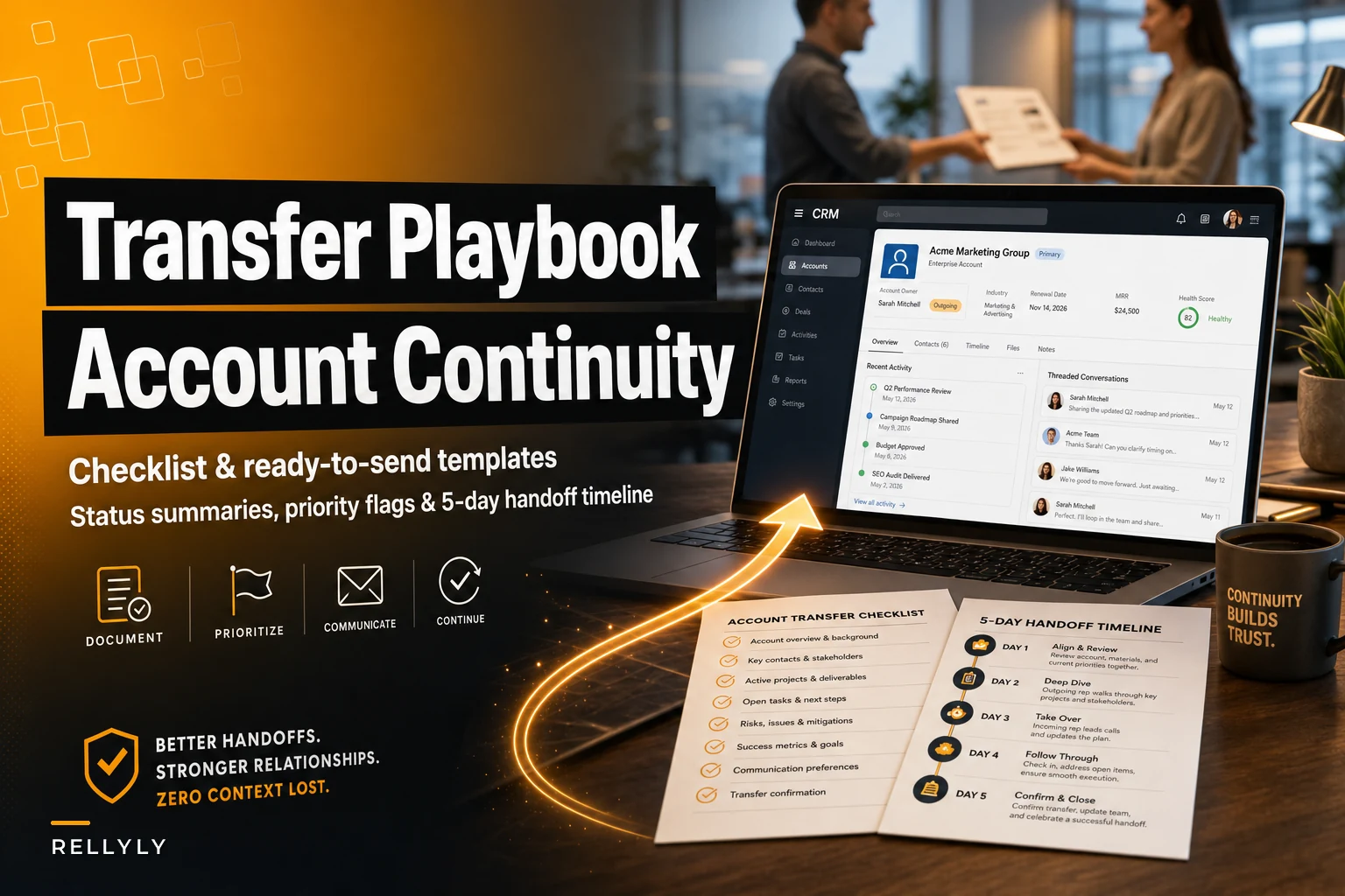 Quick transfer playbook to preserve account context after a rep departure