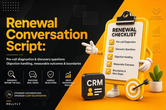 Renewal conversation script for mid‑market: pre‑call diagnostics, discovery questions and objection handling