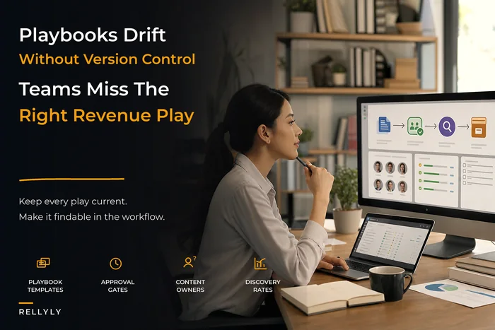 Revenue knowledge management: playbook versioning, discoverability and governance for repeatable plays