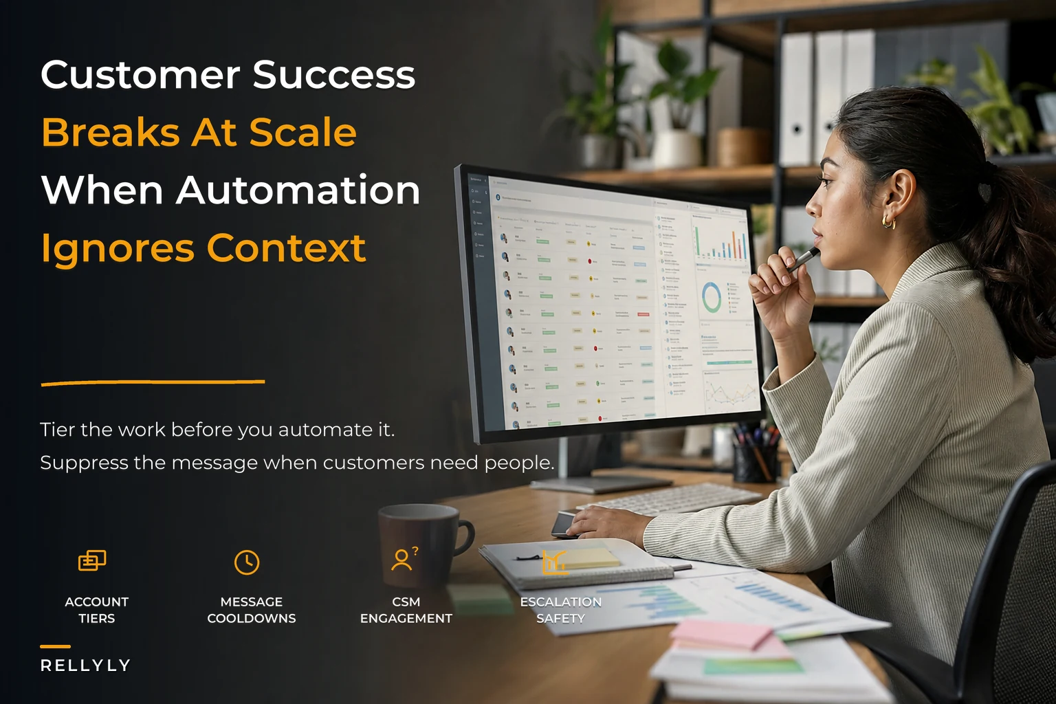 Scale one-to-many customer success: tiering, playbook consolidation and automation suppression policies