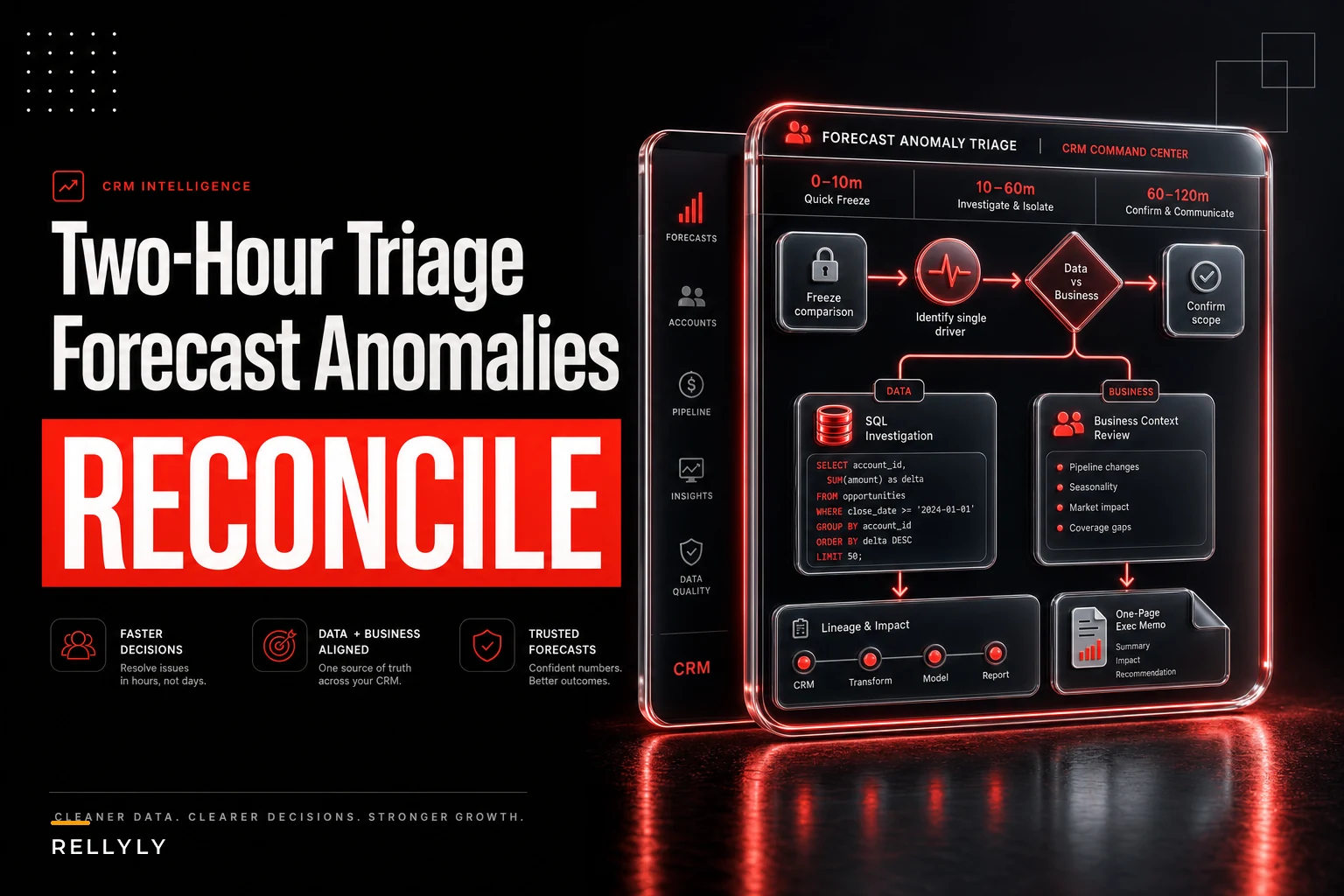 Two-hour forecast anomaly triage SOP with exec reconciliation memo