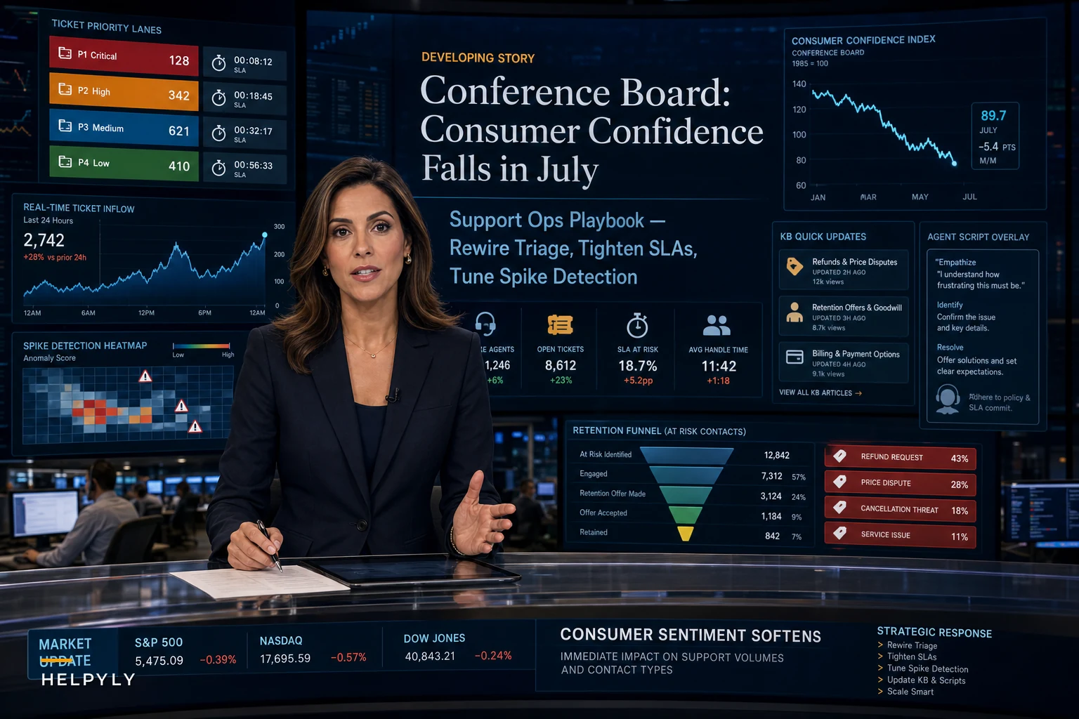 Consumer Confidence Slips: Rewire Triage, SLAs and Spike Detection for Immediate Support Impact