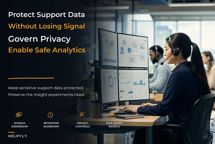 Enterprise support data governance for privacy‑preserving analytics