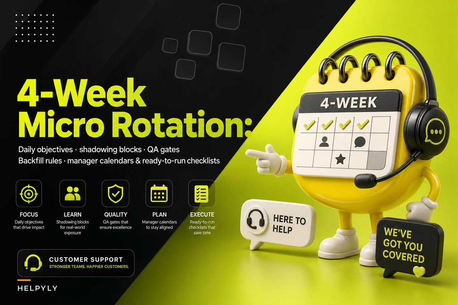 Four-week micro-rotation syllabus for cross-training support teams