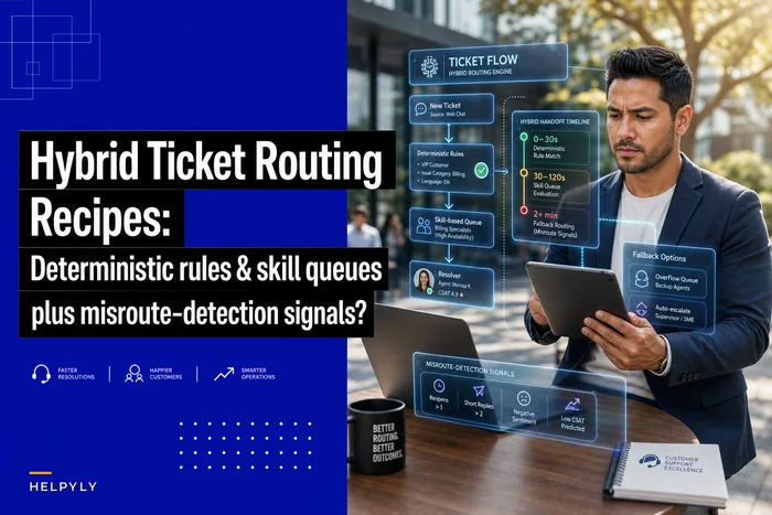Hybrid ticket routing recipes: deterministic rules, skill queues and misroute detection signals