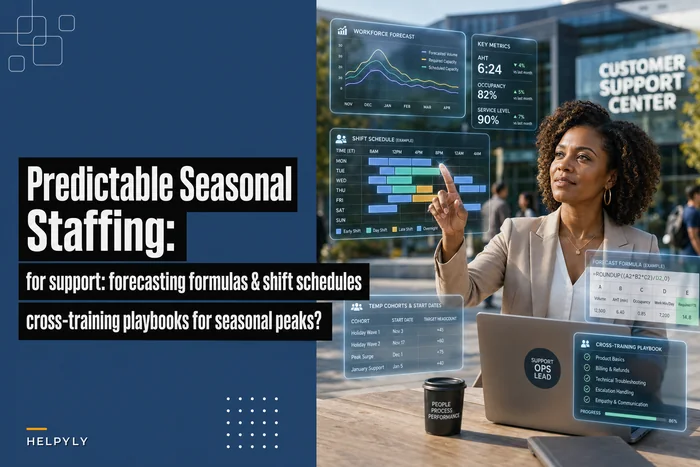 Predictable seasonal staffing for support: forecasting formulas, shift schedules and cross-training playbooks