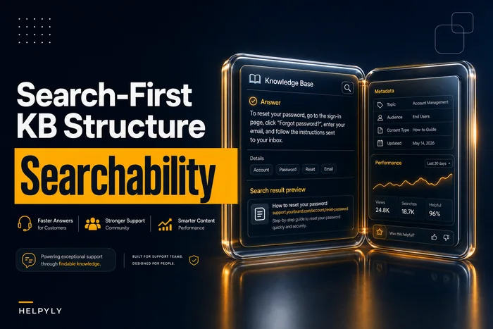 Structure KB articles for search-first discovery: templates, metadata schema and snippet-optimization rules