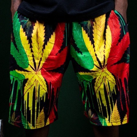 Drippping Paint Leaf Shorts additional image