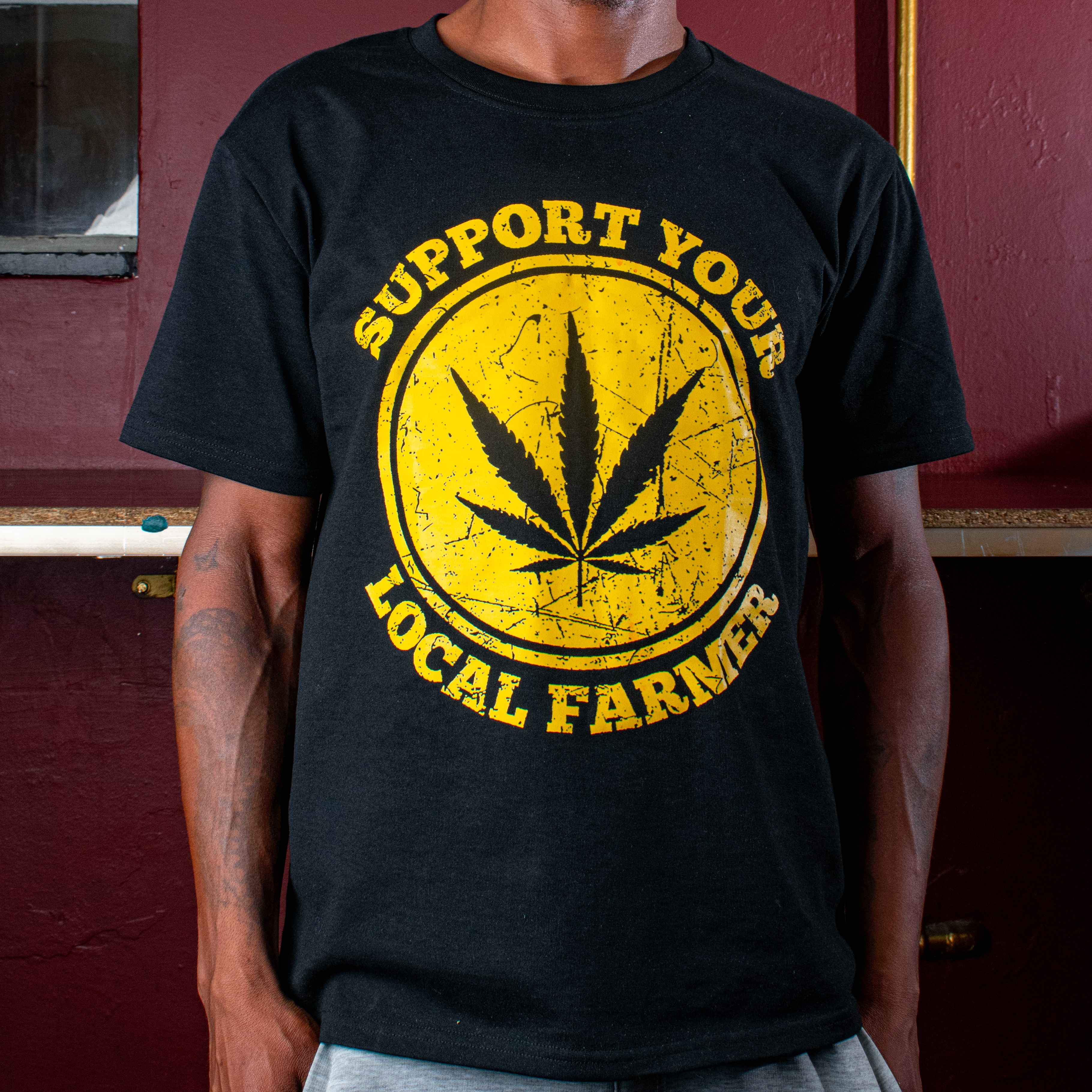 Support Your Local Weed Farmers Cannabis Marijuana Grower Essential T-Shirt
