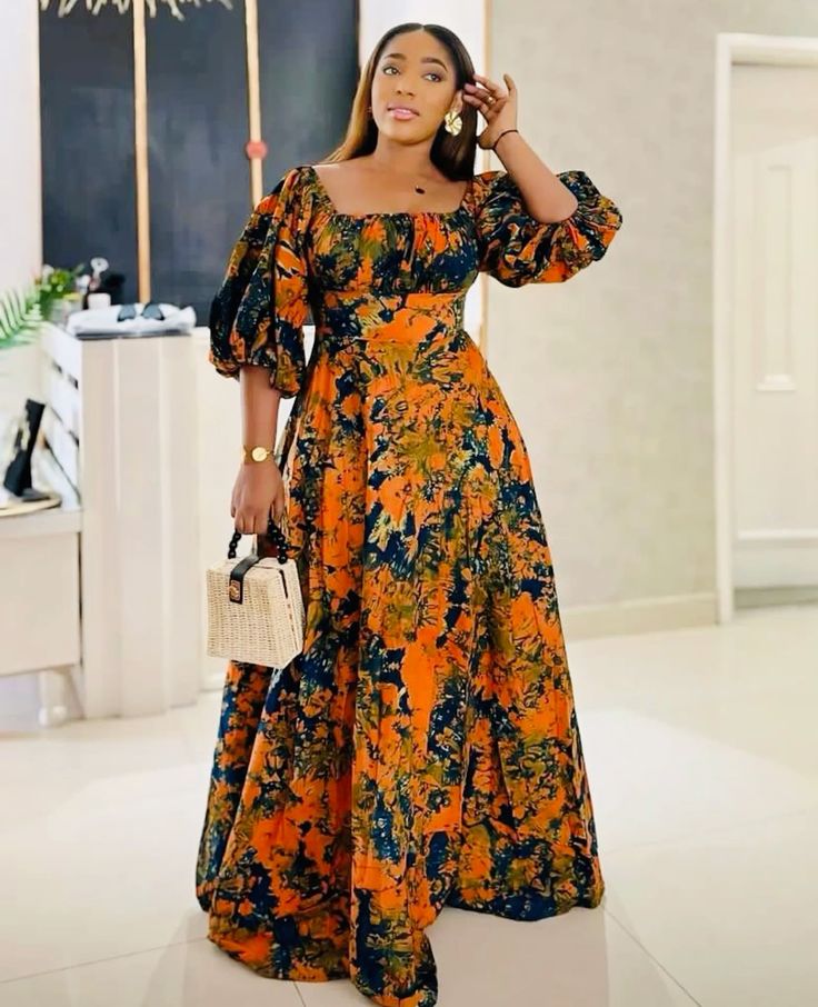 Flared Ankara Maxi Dress