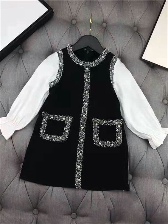 Dual-Colored Dress with Subtle Glitter Accents