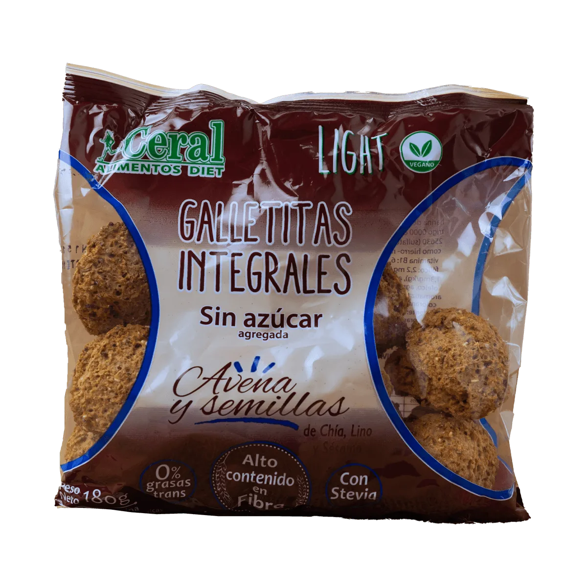 Galletita integral semilla avena con stevia Ceral 180g