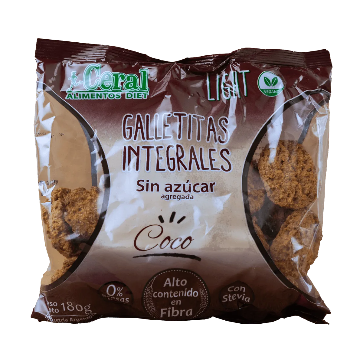 Galletita integral coco con stevia Ceral 180g