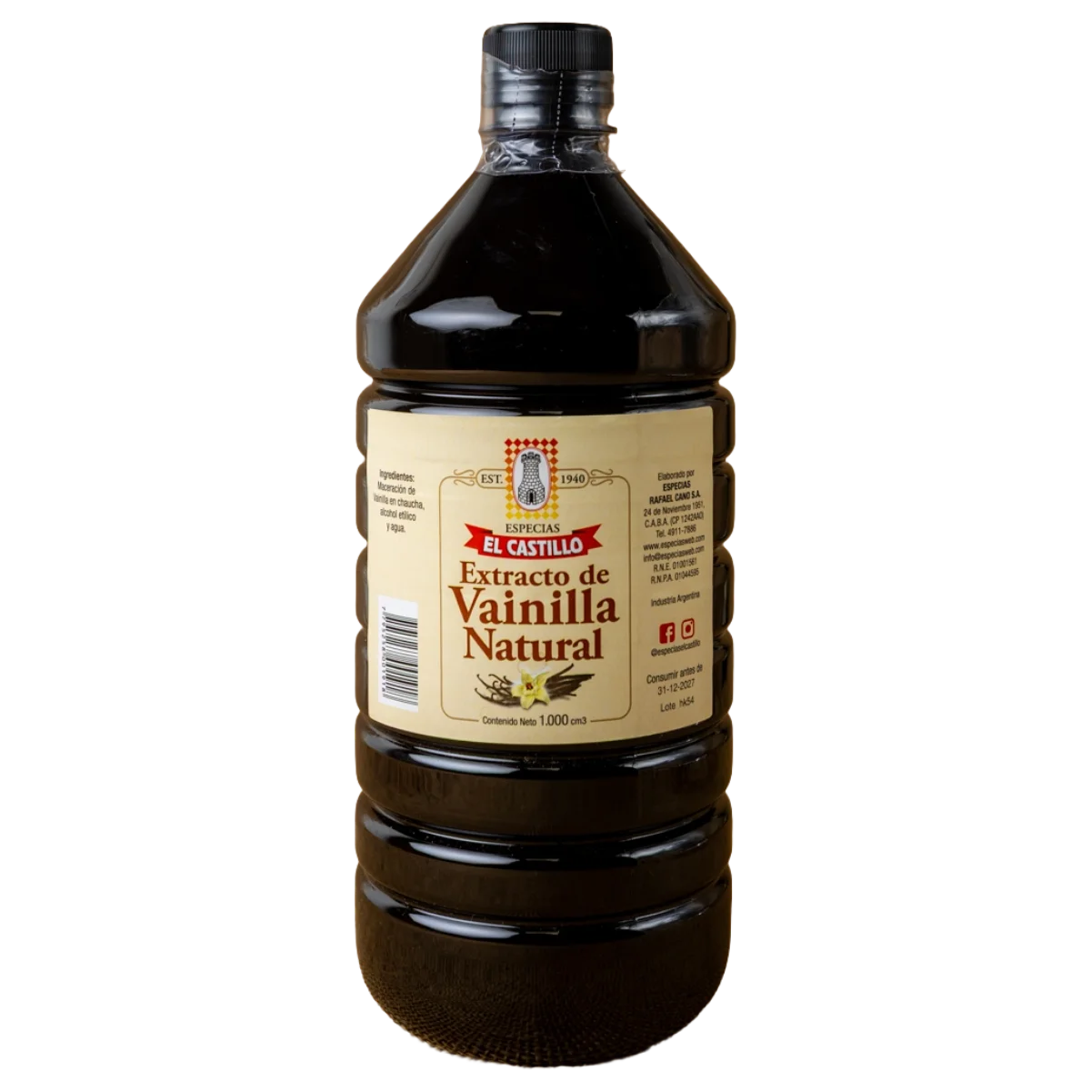 Extracto de vainilla líquida natural 1L El Castillo