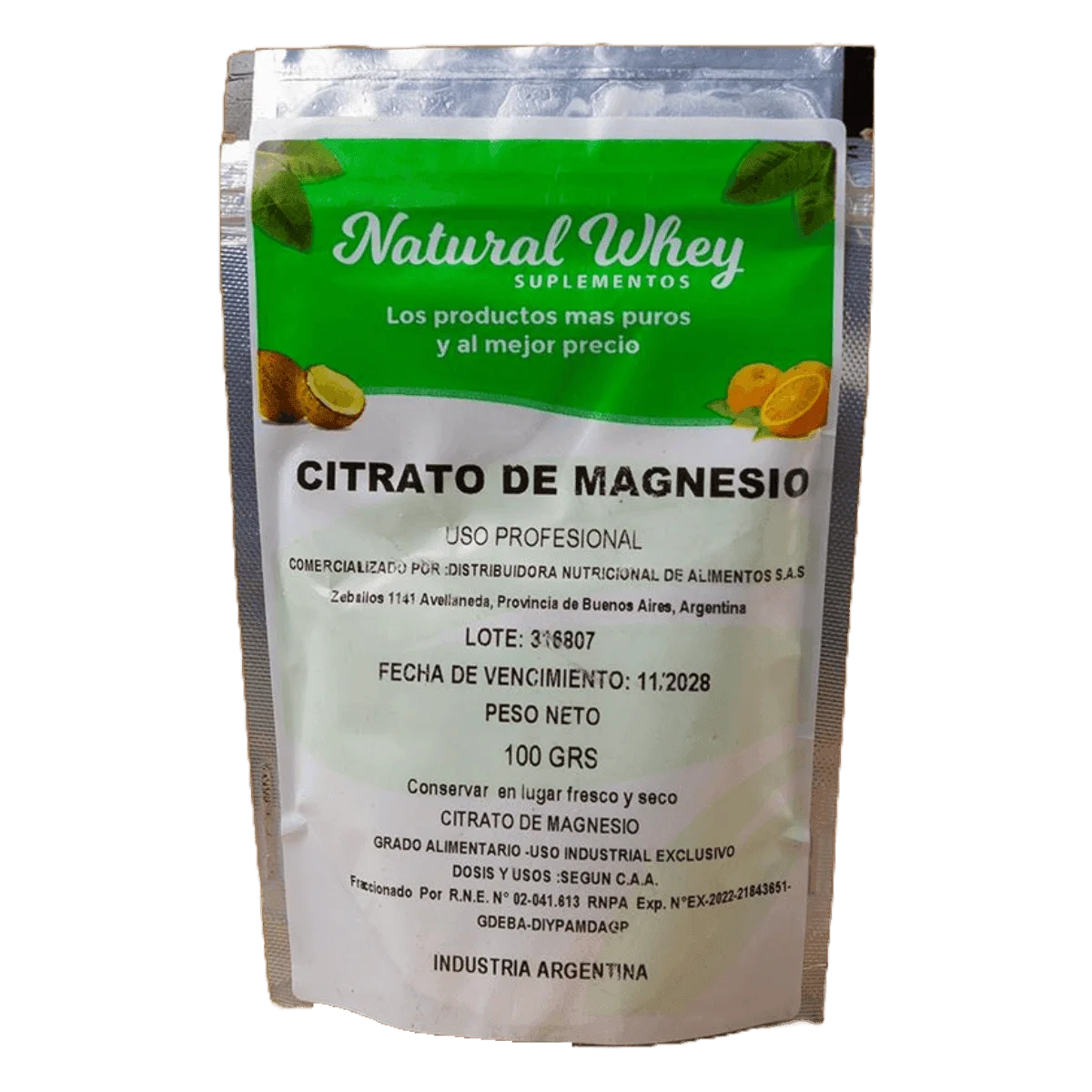 Citrato de Magnesio 100g Natural Whey