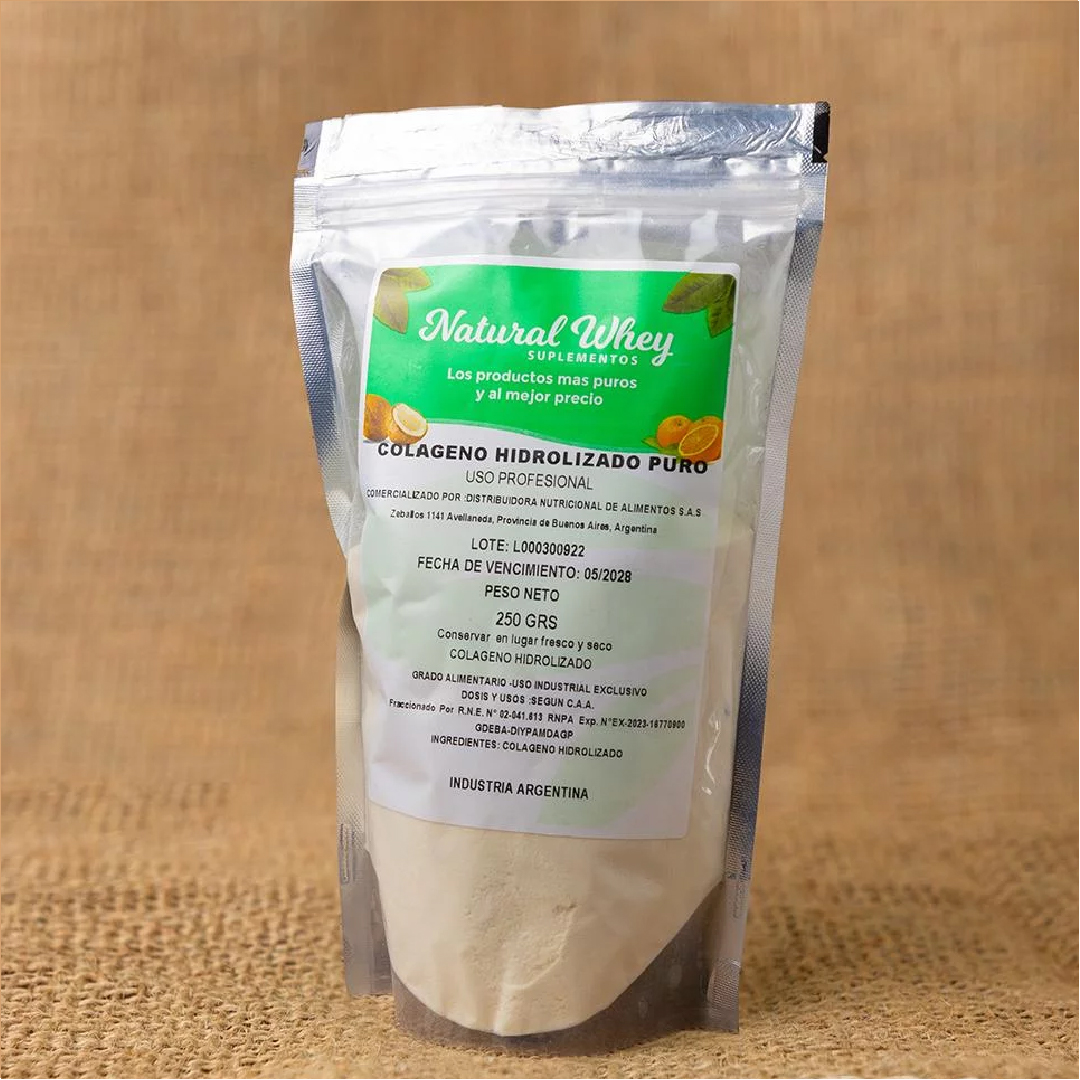 Colágeno hidrolizado puro polvo 250gr   Natural Whey