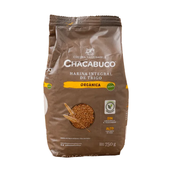 Harina integral fina orgánica 750gr Chacabuco