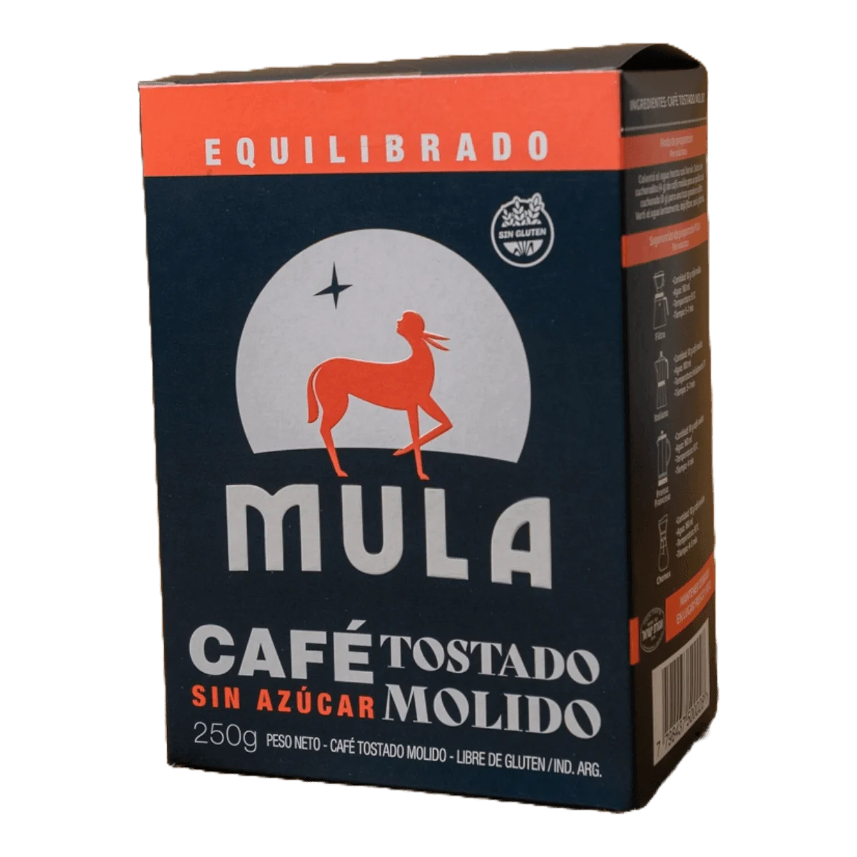 Café tostado molido equilibrado sin azúcar 250g Mula
