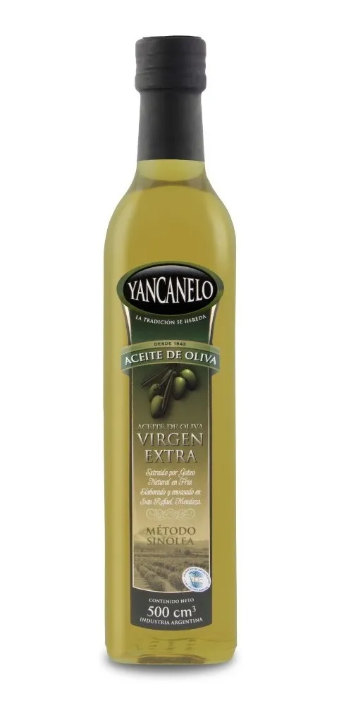 Aceite de oliva extra virgen vidrio 500ml Yancanelo