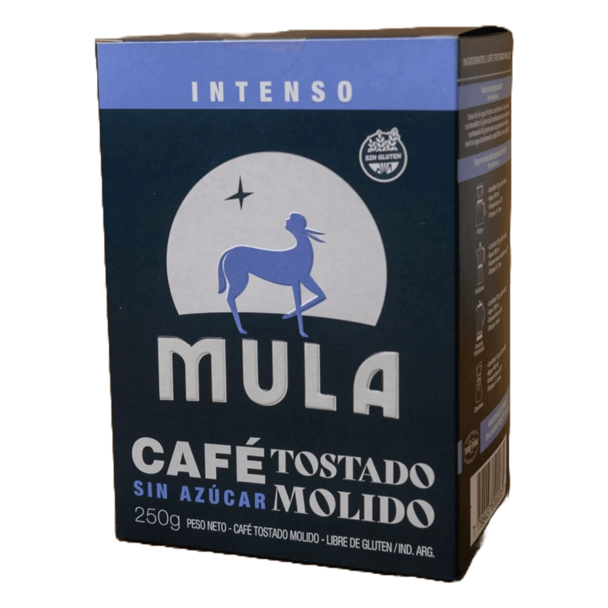 Café tostado molido intenso sin azúcar 250g Mula