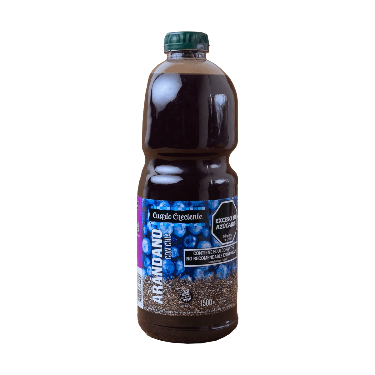 Jugo arándano con chia 1,5L Cuarto Creciente