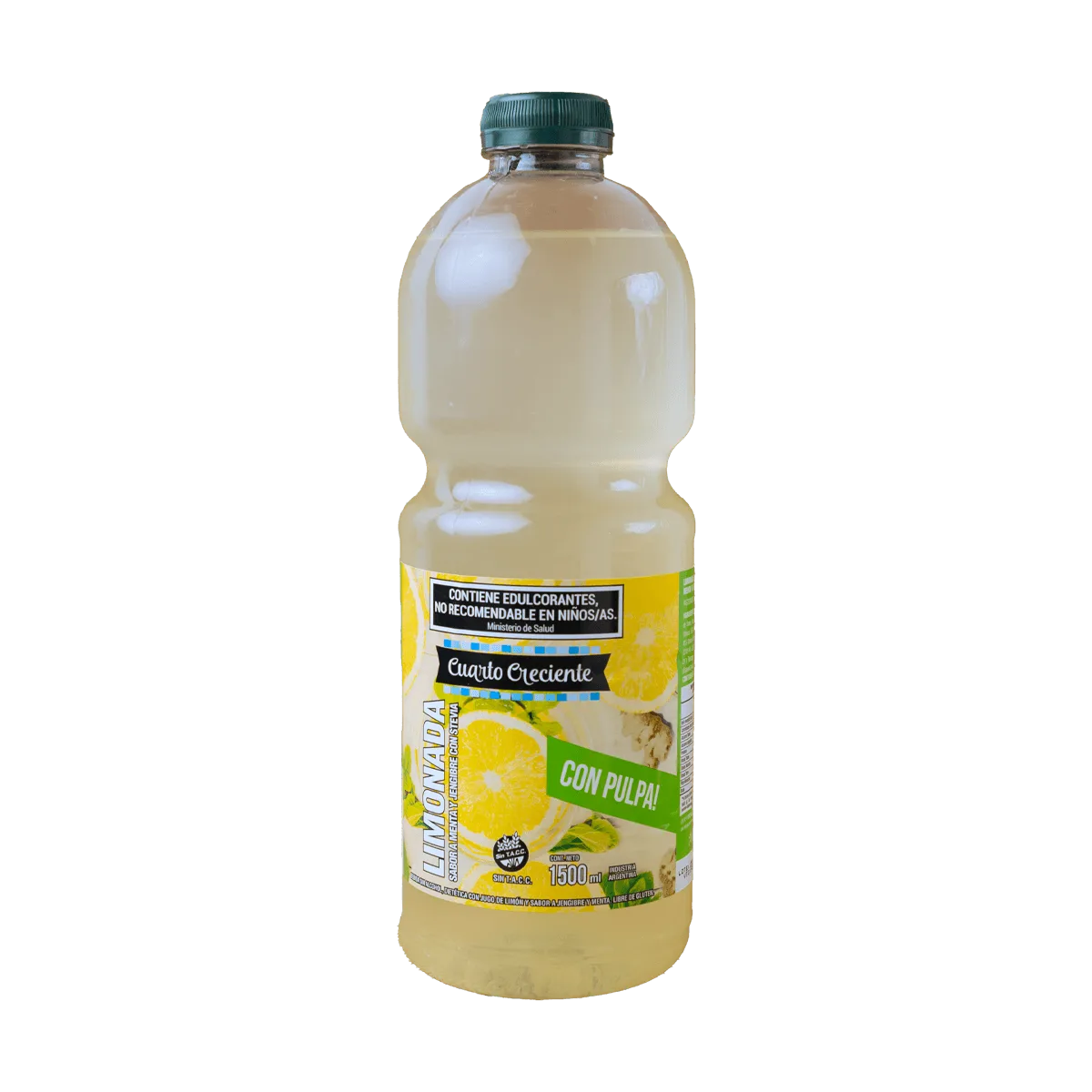 Jugo de limón menta y jengibre 1,5 l Cuarto Creciente