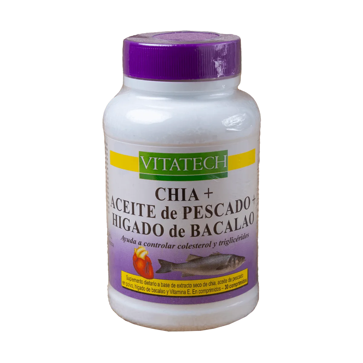 Comprimido aceite pescado chía y bacalao Vitatech 30u