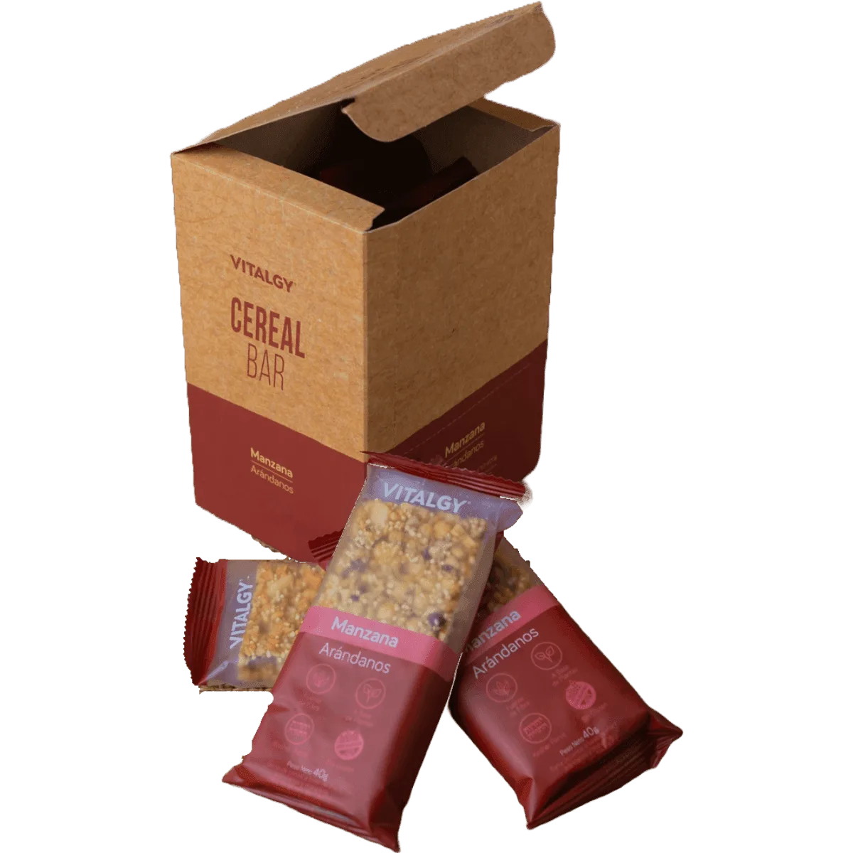 Barra cereal manzana arándano10u Vitalgy