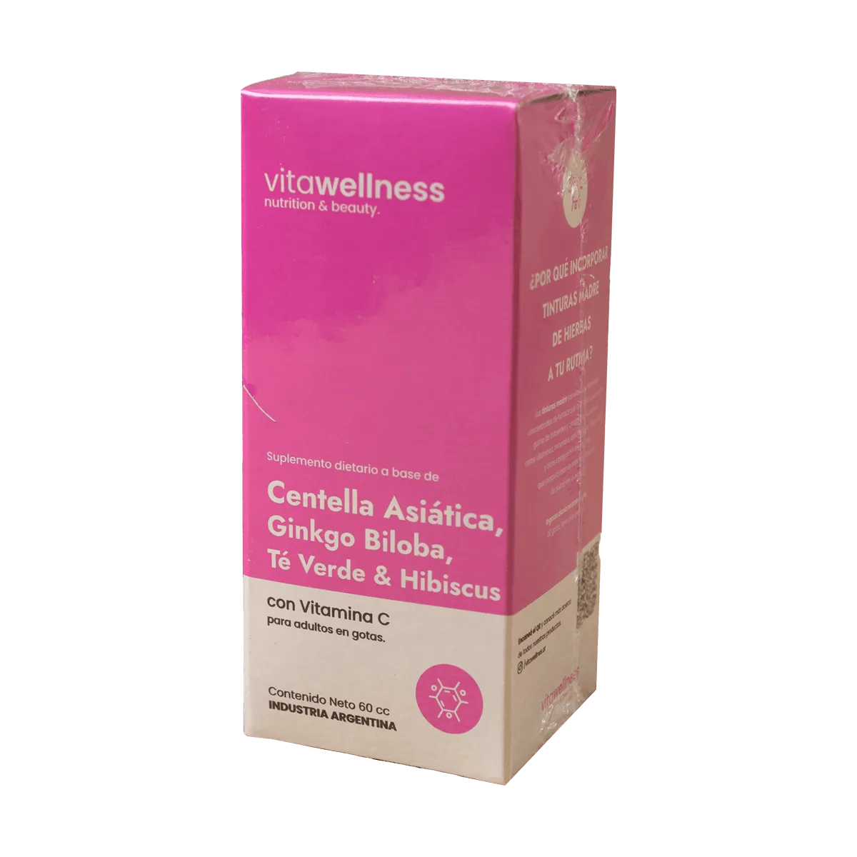 Centella asiática ginkgo biloba té verde hibiscus Vitawellness 30comp