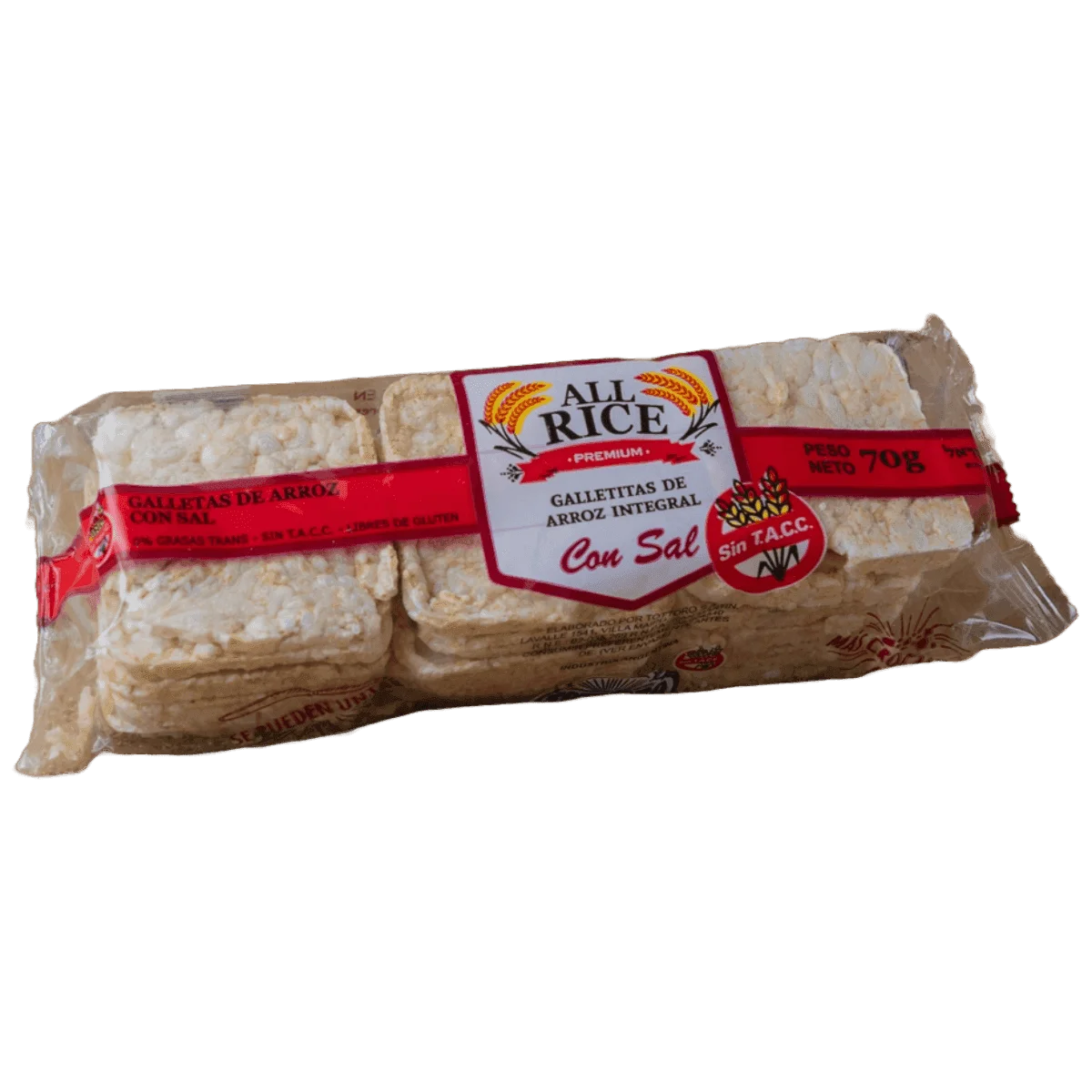 Galleta arroz con sal 12u 70gr All Rice