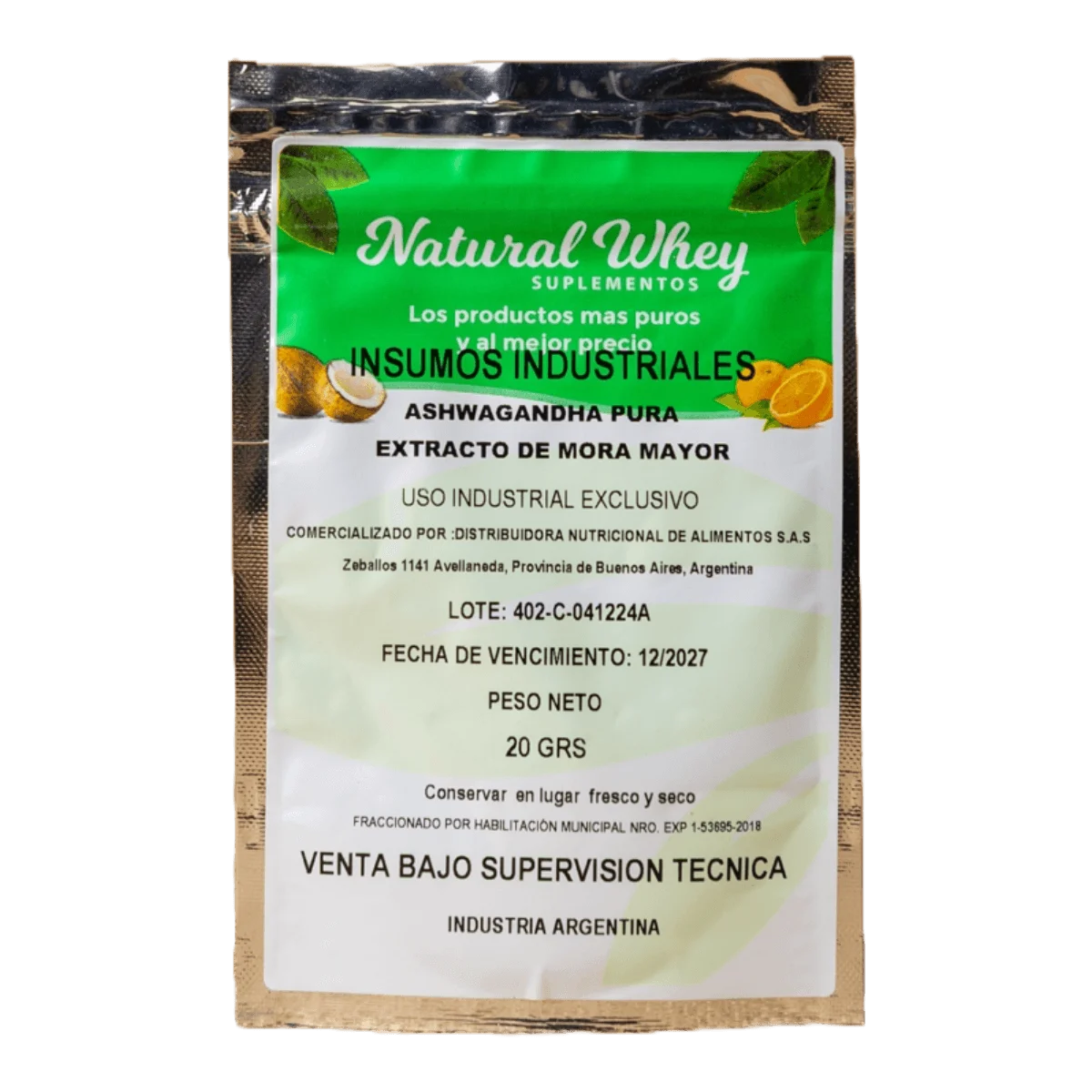 Ashwagandha pura 20g Natural Whey